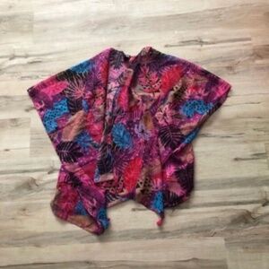 Steve Madden Pink Asymmetrical Sleeveless Swim Coverup Sheer Flowy Cardigan